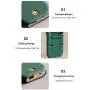 Mini Fan, Portable USB Rechargeable Folding Fan, Folding fan Has Three Gears Of Wind Speed, Folding Mobile Phone Bracket. 3000mAh Power Supply Provides Emergency Charging For The Device ( Green )