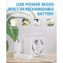 Portable Air Conditioner, Air Cooler Fan 2000 mAh Mini Air Conditioner with 3 Speed Modes Desk Fan with 7 Colors LED Light, Portable Air Conditioner for Home, Office and Room…