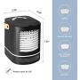 XDS Mini Portable Air Conditioner,Small Personal Air Cooler,One Free Essential Oil,USB Air Cooler Fan With Humidifier,3 speeds,6 colors Night light, large 675ml Water Tank,Black