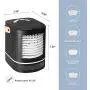 XDS Mini Personal Air Cooler, Mini Portable Air Conditioner Fan With Handle,3 Wind Speeds, 6 Colors Night Light, 675ml Water Tank, USB Air Cooler With Humidifier,For Bedroom,Office,Dorm,Black