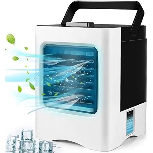 Portable Air Conditioner, Mini Evaporative Air Cooler, Personal Rechargeable USB Fan, Quiet Desk Fan with 3 Speeds for Home Room Office Portable Air Conditioner, Mini Evaporative Air Cooler, Personal Rechargeable USB Fan, Quiet Desk Fan with 3 Speeds for Home Room Office