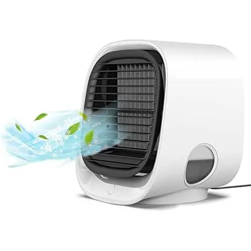 Personal Air Conditioner, Portable Air Conditioner Fan for Small Room Portable Air Cooler with 3 Speeds USB Small Desk Air Conditioner 3 in 1 Cooling Fan Humidifier Mini Air Conditioner for Home Office Room (white-2) Personal Air Conditioner, Portable Air Conditioner Fan for Small Room Portable Air Cooler with 3 Speeds USB Small Desk Air Conditioner 3 in 1 Cooling Fan Humidifier Mini Air Conditioner for Home Office Room (white-2)