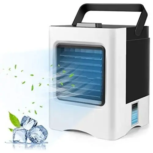 Personal Air Cooler, USB Air Conditioner Fan with 3-Speed, Mini Air Conditioner Desk Fan with Handle for Small Room/Office/Dorm/Bedroom Personal Air Cooler, USB Air Conditioner Fan with 3-Speed, Mini Air Conditioner Desk Fan with Handle for Small Room/Office/Dorm/Bedroom