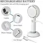 Mini Handheld Fan, Battery Operated Rechargeable Portable Fan with LED Light Makeup Mirror, Bladeless Small Personal Fan 3 Speeds Eyelash Fan for Women Girls Outdoor Travel (White) Mini Handheld Fan, Battery Operated Rechargeable Portable Fan with LED Light Makeup Mirror, Bladeless Small Personal Fan 3 Speeds Eyelash Fan for Women Girls Outdoor Travel (White)
