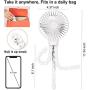 scurry Stroller Fan, Portable Desk Fan, Mini USB Fan, 2600mAH Rechargeable Battery Operated Fan with LED Light and Aromatherapy, Flexible Tripod Design Personal Handheld Fan for Stroller (White)