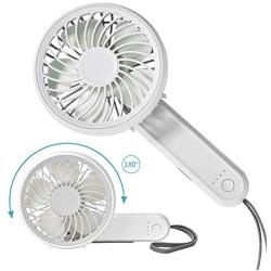 LÄTT LIV Mini Handheld Fan Portable 3 Speed Adjustable Powerful Small Personal Fans with USB Rechargeable Battery Eyelash Fan for Travel Office Home, White