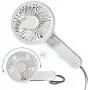 LÄTT LIV Mini Handheld Fan Portable 3 Speed Adjustable Powerful Small Personal Fans with USB Rechargeable Battery Eyelash Fan for Travel Office Home, White