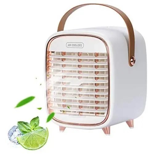 Portable Air Conditioner Fan, Rechargeable Personal Air Cooler with Handle, Cordless Evaporative Cooler, 3 Wind Speeds Mini Air Conditioner, USB Desk Fan Perfect for Home Office Small Room Portable Air Conditioner Fan, Rechargeable Personal Air Cooler with Handle, Cordless Evaporative Cooler, 3 Wind Speeds Mini Air Conditioner, USB Desk Fan Perfect for Home Office Small Room