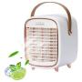 Portable Air Conditioner Fan, Rechargeable Personal Air Cooler with Handle, Cordless Evaporative Cooler, 3 Wind Speeds Mini Air Conditioner, USB Desk Fan Perfect for Home Office Small Room