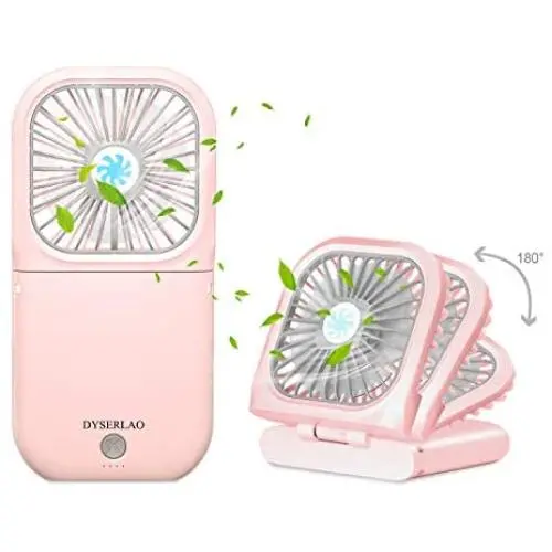 DYSERLAO Handheld Fan,3000mAh Rechargeable Battery Portable Mini Fan Foldable 3 Speeds Adjustable 4-10 Hours Operated Fan Low Noise Lanyard Girls Kids Women Men Home Office Travel Outdoor Pink DYSERLAO Handheld Fan,3000mAh Rechargeable Battery Portable Mini Fan Foldable 3 Speeds Adjustable 4-10 Hours Operated Fan Low Noise Lanyard Girls Kids Women Men Home Office Travel Outdoor Pink