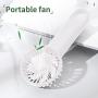Mini Handheld Fan ,Portable Fan,Speed Adjustable Desk Fan with USB Rechargeable Battery Operated, Cooling Hanging Fan (white)
