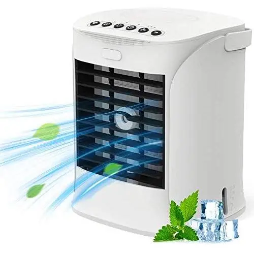 4 in 1 Portable Air Conditioner / 7 Night Lights/USB Fan/Portable Air Cooler/Purification Humidifier/with Handle 3 Speed Adjustable Quiet Misting Desk Fan 4 in 1 Portable Air Conditioner / 7 Night Lights/USB Fan/Portable Air Cooler/Purification Humidifier/with Handle 3 Speed Adjustable Quiet Misting Desk Fan