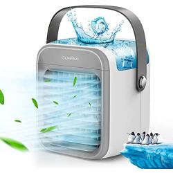 Portable Air Conditioner, Anti-Leak Personal Mini Air Conditioner Fan, Rechargeable USB Evaporative Air Cooler With 3-Speed Mode LED Light,Desktop Quiet Swamp Cooler Humidifier for Room/Office/Camping