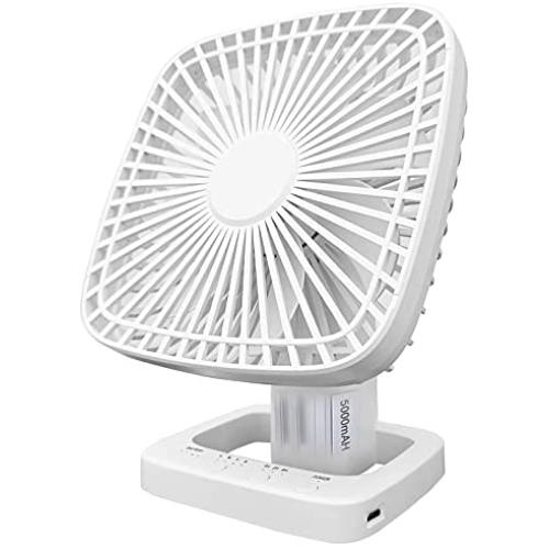 Eleventree Personal Mini Fans,Rechargeable Portable Quiet Fan with timer, Cordless Fan with 4 Speeds Battery for Home Office Bedroom Travel Hiking--White(4000mAh)