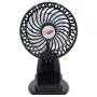 QUZOC Portable Hand Held Small Clip-On USB Fan for Stroller/Outdoor/Desk, Quiet and Strong 3-Speed Adjust Mini USB Powered Fans with Rechargeable Battery(black)
