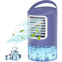 Personal Air Cooler, Portable Air Conditioner Fan, Small Space Evaporative Air Cooler with Timing, 3 Speeds Quiet Humidifier Misting Fan, Desktop Cooling Fan for Room, Home, Office, Dorm