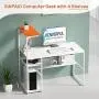 SINPAID White Computer Desk with 4-Tier Reversible Storage Shelves, 40 inch Large Home Office Laptop Study Writing Table Workstation, Modern Simple Desk with Bookshelf, Orange SINPAID White Computer Desk with 4-Tier Reversible Storage Shelves, 40 inch Large Home Office Laptop Study Writing Table Workstation, Modern Simple Desk with Bookshelf, Orange