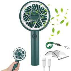 Handheld Fan Rechargeable MOHOO Mini Fan Portable 4 Speed Small Personal Fan 15¡ã Rotatable with Holder, Lanyard and Removable Guard for Desk Home Office Outdoor Beach Travelling