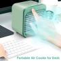 Personal Air Cooler Portable Air Conditioner Humidifier, 2-in-1 Mini Air Cooler, 3 Wind Speeds, Large Water Tank, Ultra Quiet Work, USB Table Fan for Home Bedroom Office Indoor Outdoor