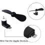 Personal Mini USB Fans for Cellphones - 4 Pack Portable Phone Fan Small Pocket Fan Fast Cooling Travel Fans for IOS Phone 12/11/10/9/8/iPad (Black)