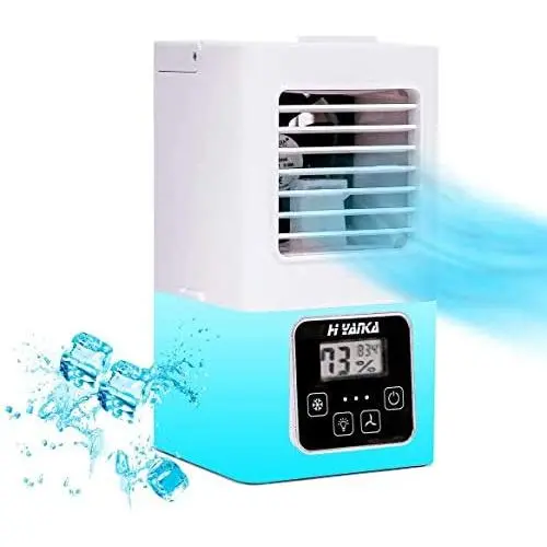 H YANKA Personal Air Cooler Fan On Desk, .Mini Portable cooler conditioner ,Desktop Air Conditioner Fan with 3 Wind Speeds,Humidifier,No water leakage,Smart touch buttons, for Office,dormitory,bed room H YANKA Personal Air Cooler Fan On Desk, .Mini Portable cooler conditioner ,Desktop Air Conditioner Fan with 3 Wind Speeds,Humidifier,No water leakage,Smart touch buttons, for Office,dormitory,bed room