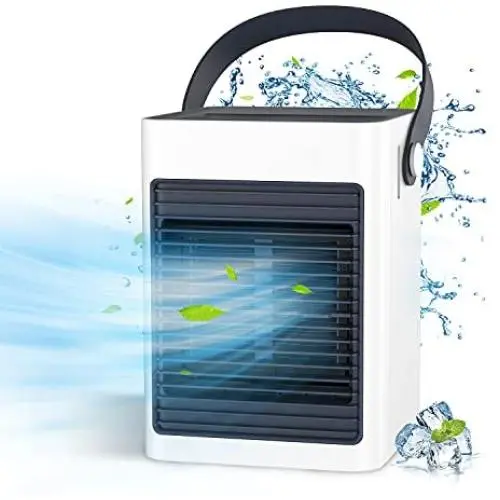Portable Air Conditioner, KOXXBASS 3 Speeds Personal Air Conditioner Fan with Ice Tray Noiseless Evaporative Air Cooler for Home Office Room Desktop