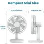 VersionTECH. Desk Fan, Small Quiet Fans Personal Portable USB Operated Cooling Mini Fan with 3 Speeds and 40° Adjustment for Table Desktop Office Home Car ( White )