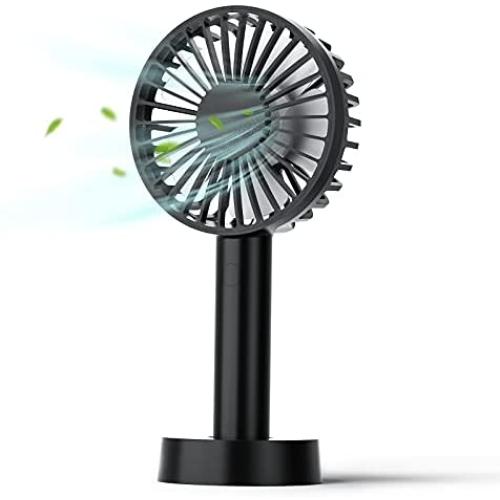 Handheld Mini Fan Portable Rechargeable Fan Battery Operated Yoroshi 3 Adjustable Speed Hand Held Fan, Removable Base Desk Fan for Home Office Indoor Outdoor Travel