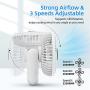 Mini Personal Portable fan Rechargeable ,Kloudi Camping fan with LED Lantern ,3 Speeds Adjustable Quiet Battery operated USB Desk Fan for Tent ,Office,Picnic,Fishing,Travel ,Outdoor