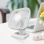 Eleventree Personal Mini Fans,Rechargeable Portable Quiet Fan with timer, Cordless Fan with 4 Speeds Battery for Home Office Bedroom Travel Hiking--White(4000mAh)