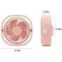USB Table Fan Portable Mini Personal Desk Fan with 360 Rotation and Adjustable 3 Speed for Office, Travel-Pink