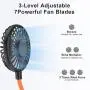 Personal Neck Fan, AUGYMER Portable Hand Free Mini USB Fan Rechargeable 12h Work Hanging Wearable Neckband Fans 5200mAh Battery Operated Camping Travel Indoor Outdoor Necklace Fan (Orange)