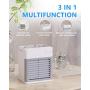 Portable Air Conditioner, Air Cooler Fan 2000 mAh Mini Air Conditioner with 3 Speed Modes Desk Fan with 7 Colors LED Light, Portable Air Conditioner for Home, Office and Room…