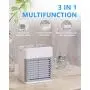 Portable Air Conditioner, Air Cooler Fan 2000 mAh Mini Air Conditioner with 3 Speed Modes Desk Fan with 7 Colors LED Light, Portable Air Conditioner for Home, Office and Room…