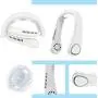 Neck Fan Rechargeable Fan Portable Foldable 3-Speed Adjustable USB Mini Fan Wearable Personal Fan for Outdoor/ Home/ Office (WHITE)