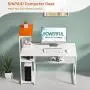 SINPAID White Computer Desk with 4-Tier Reversible Storage Shelves, 40 inch Large Home Office Laptop Study Writing Table Workstation, Modern Simple Desk with Bookshelf, Orange SINPAID White Computer Desk with 4-Tier Reversible Storage Shelves, 40 inch Large Home Office Laptop Study Writing Table Workstation, Modern Simple Desk with Bookshelf, Orange