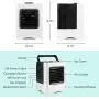 Portable Air Conditioner, Mini Air Cooler, Personal Evaporative Air Conditioner Fan, New Misting Fan with 1 USB Cable, 7 Colors LED Light for Home, Office and Room