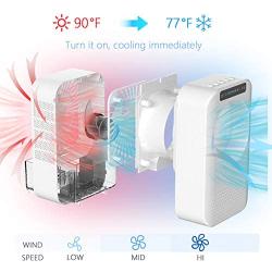 Portable Air Conditioner Fan, 600ML Personal Mini Evaporative Air Cooler with 3 Speeds & 2 Misting, Humidifier Misting Fan with LCD Display, Air Circulator Desk Fan for Home Office Bedroom, White