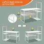 SINPAID White Computer Desk with 4-Tier Reversible Storage Shelves, 40 inch Large Home Office Laptop Study Writing Table Workstation, Modern Simple Desk with Bookshelf, Orange SINPAID White Computer Desk with 4-Tier Reversible Storage Shelves, 40 inch Large Home Office Laptop Study Writing Table Workstation, Modern Simple Desk with Bookshelf, Orange
