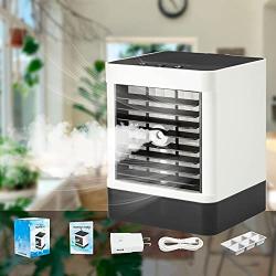 TUNFOU Portable Air Conditioner, Upgraded Filter and Water Tank, Humidifier Spray Fan, 3 Wind Speed Modes, Personal Space Mini Evaporative Air Cooler Suitable for Home, Office, Room.