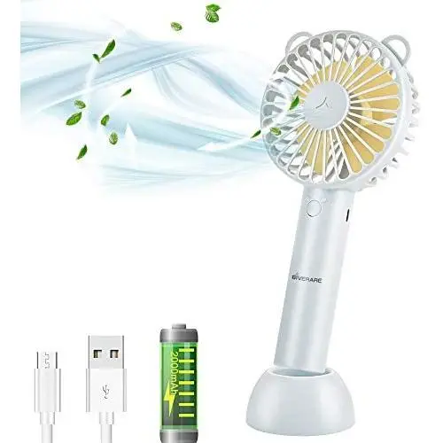 GIVERARE Handheld Fan, USB Desk Fan, Mini Portable Fan, Personal Fan with USB Rechargeable Battery Operated, 6-10 Working Hours, 3 Speeds Electric Fan for Travel Camping Office Room Household-Blue GIVERARE Handheld Fan, USB Desk Fan, Mini Portable Fan, Personal Fan with USB Rechargeable Battery Operated, 6-10 Working Hours, 3 Speeds Electric Fan for Travel Camping Office Room Household-Blue