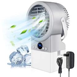 Personal Air Cooler for Office, Yolife 4 in 1 Fan, Humidifier, Purifier, Portable Air Conditioner with 7 Colors LED Night Light, Mini Quiet Air Conditioner Desk Fan with Handle for Home Room