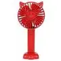 USB handheld electric fan 3-speed variable speed mini portable rechargeable desktop night light silent small electric fan, with battery, can hold mobile phone (rose red)