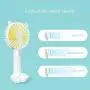 Mini Handheld Fan,Quiet Personal Portable Fan with 3 Speed, Small Desk Fan with USB Rechargeable Battery, Multifunction USB Fan with Night Light,Table Fan With Base to Put the Phone,for Outdoor,Travel, School, Home, Office (Pink)
