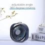 USB Table Fan Portable Mini Personal Desk Fan with 360 Rotation and Adjustable 3 Speed for Office, Travel-Pink