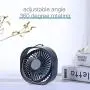 USB Table Fan Portable Mini Personal Desk Fan with 360 Rotation and Adjustable 3 Speed for Office, Travel-Pink