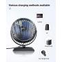Gaiatop USB Desk Fan, Small but Powerful, Portable Quiet 3 Speeds Wind Desktop Personal Fan, Dual 360° Adjustment Mini Fan for Better Cooling Home Bedroom Office Car Outdoor(Black Blue)