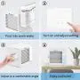 Portable Air Conditioner Fan, 3 in 1 Personal Air Cooler and Humidifier, Quiet USB Air Cooler Desk Fan with 2 Speeds and LED Light, Mini Purifier for Home Room Office