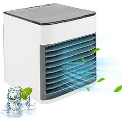 Portable Air Conditioner, Small Air Conditioner with 3 Wind Speeds & LED Light Control, Humidifier & Purifier for Bedroom, Office,Camping,and Desktop