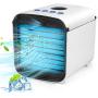 Personal Air Conditioner, 5 in 1 Personal Evaporative Cooler, Portable Air Cooler with 7 Colors LED Light and 3 Speed Desktop Cooling Fan for Home, Room, Office